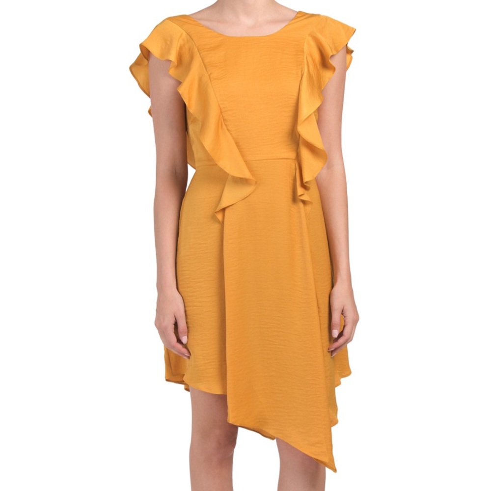 Bcbg asymmetrical midi dress